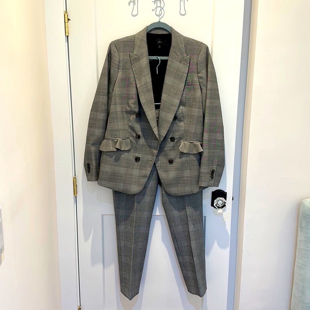 J. Crew 365 Houndstooth suit. Double breasted blazer with slim leg Cameron pant.